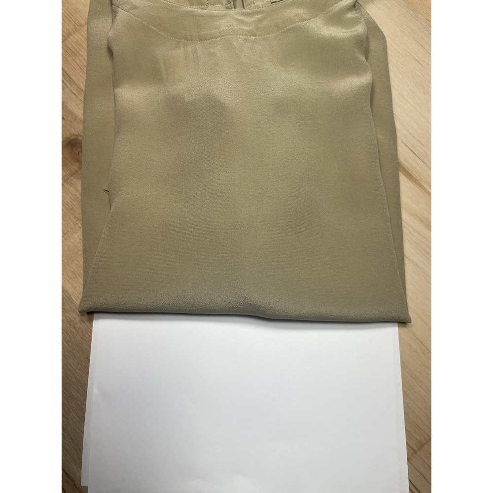 Westbound Silk Blouse Womens S Nude Tan Short Sleeve Lightweight Top - Picture 7 of 7